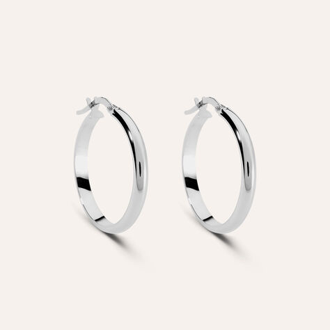 Orecchini A Cerchio Toujours Oro Bianco - Orecchini a Cerchio Donna | Stroili