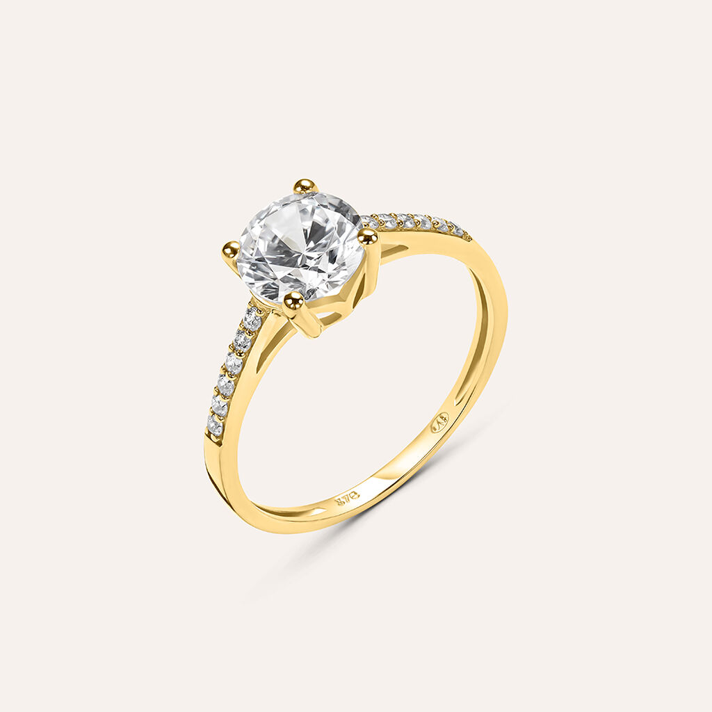 Anello Solitario Claire Oro Giallo Cubic Zirconia