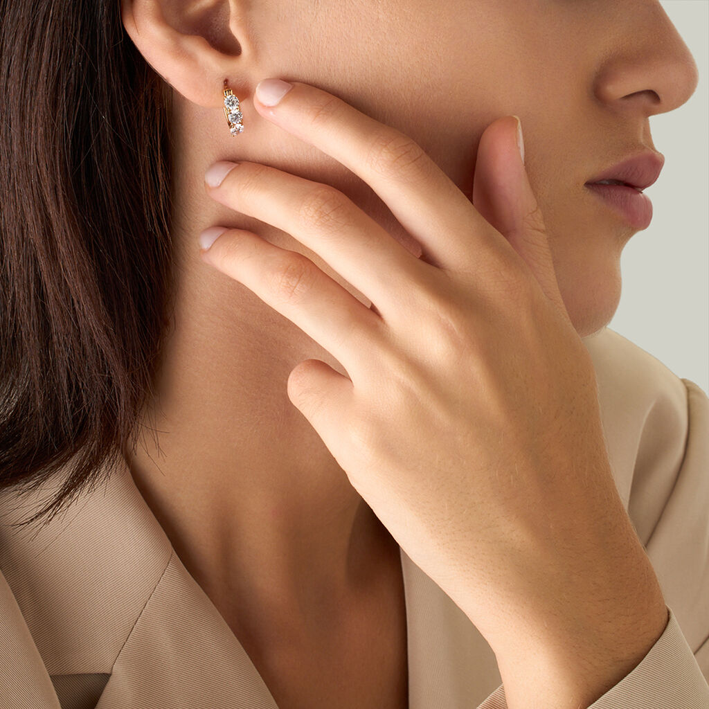 Orecchini A Cerchio Golden Dream Placcato Oro Giallo Cubic Zirconia - Orecchini a Cerchio Donna | Stroili