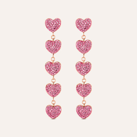 Orecchini Pendenti Aura Acciaio Rosa Cristallo - Orecchini Pendenti Donna | Stroili