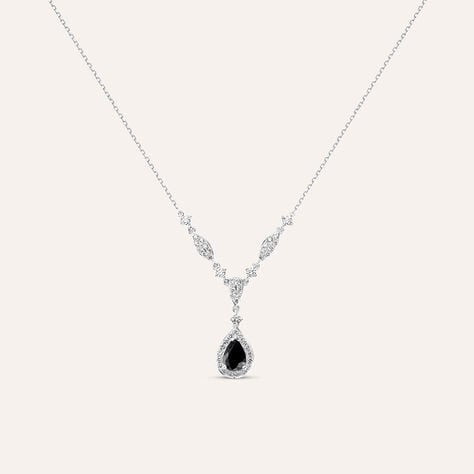 Collana Elizabeth Crown Oro Bianco Zaffiro Diamante - Collane Donna | Stroili