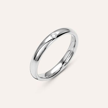 Fede Classica Leggera 3.6 mm Oro Bianco Diamante