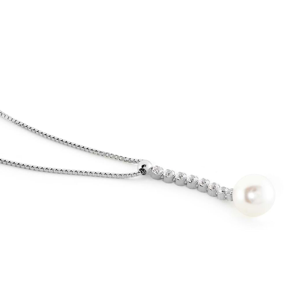 Collana Silver Pearls Argento Rodiato Cubic Zirconia Perla sintentica