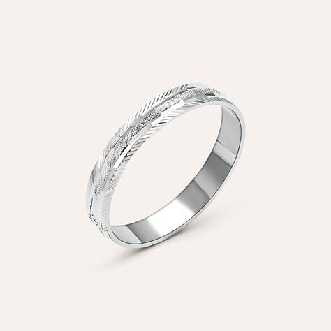 Fede Classica Diamantata 3 mm Oro Bianco - Anelli con Incisione Donna | Stroili