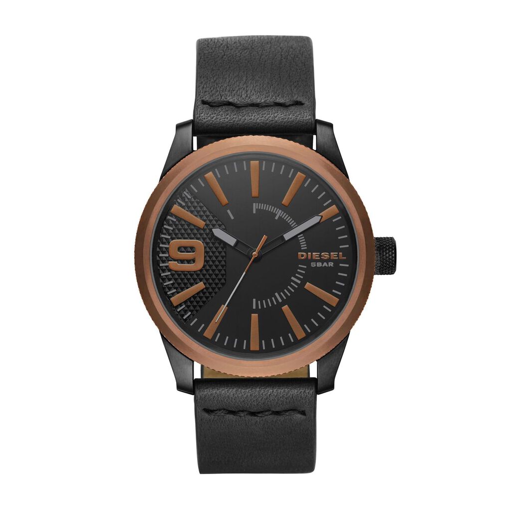 Solo tempo con cassa in acciaio e cinturino in pelle nera - Orologi  | Stroili
