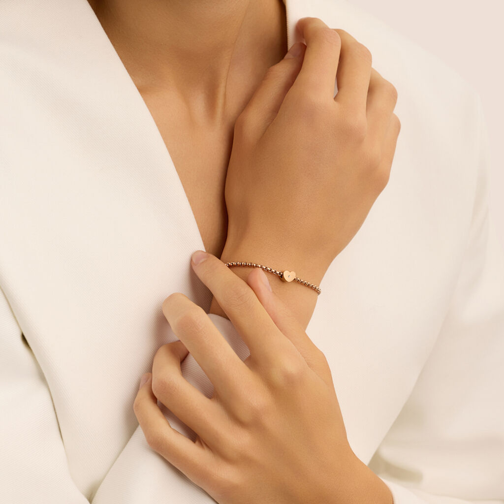 Bead Essential Code Acciaio Rosa Cristallo