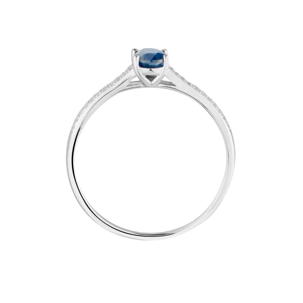 Anello Solitario Charlotte Oro Bianco Zaffiro Diamante 1412829