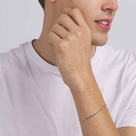 Bracciale Catena Gentleman Argento Rodiato - Bracciali Uomo | Stroili