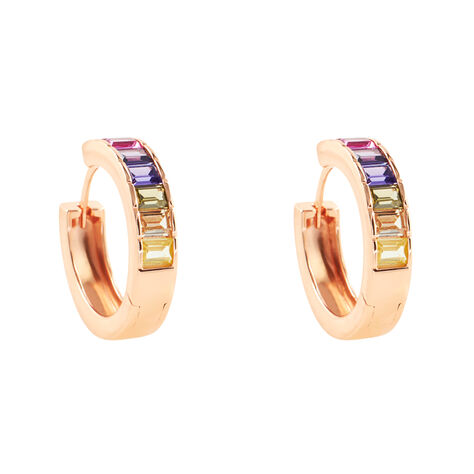 Orecchini A Cerchio Silver Rainbow Argento Rosa Cubic Zirconia - Orecchini a Cerchio Donna | Stroili