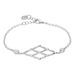 Bracciale in ottone rodiato con passante rombo e brillanti - Bracciali Donna | Stroili