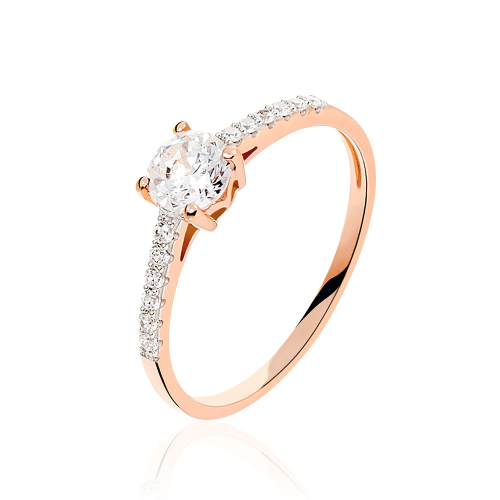 Anello Solitario Claire Oro Rosa Cubic Zirconia - Anelli con Pietre Donna | Stroili