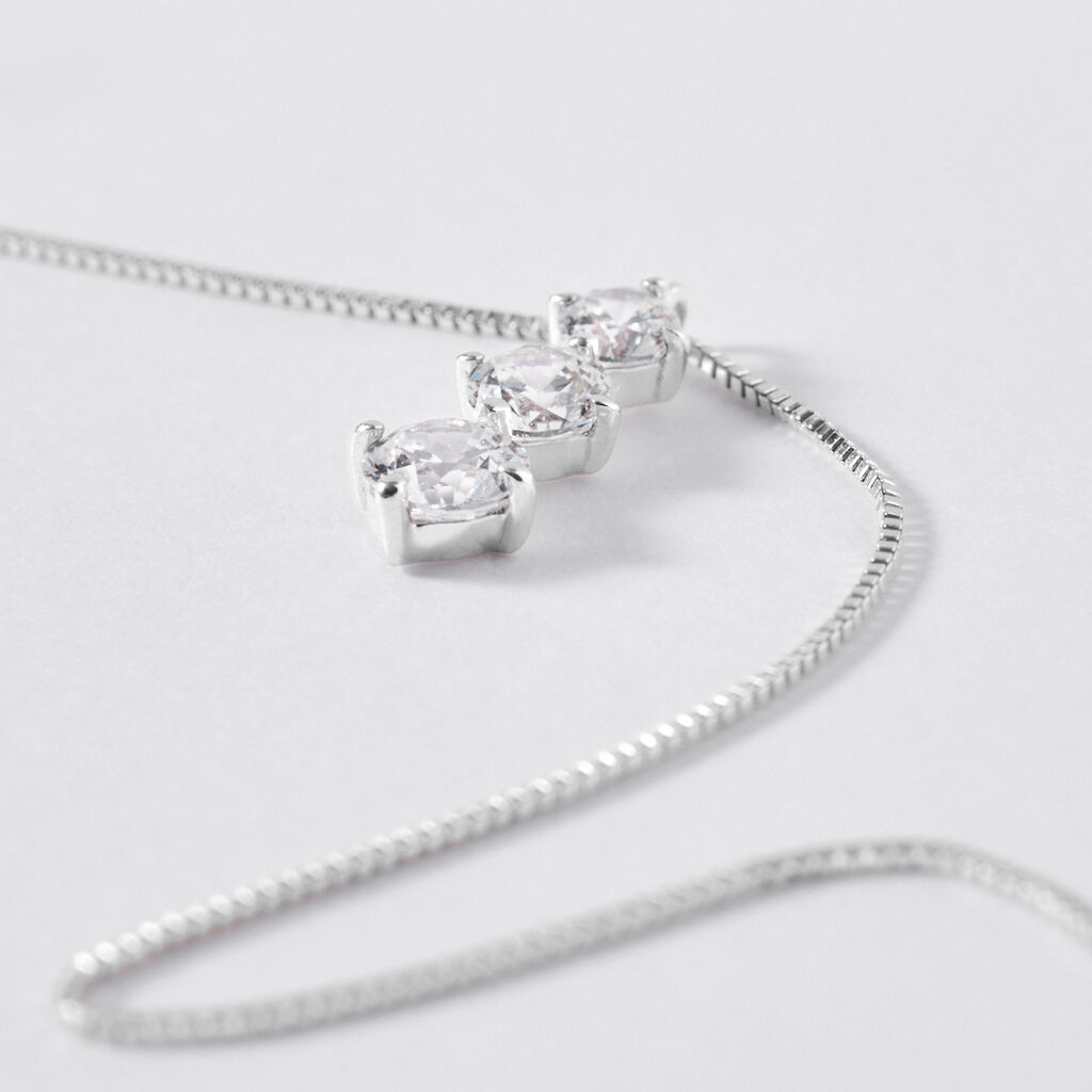 Collana Trilogy Claire Oro Bianco Cubic Zirconia - Collane Donna | Stroili