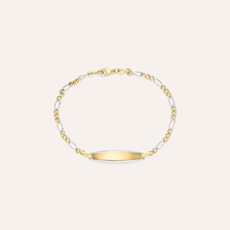 Bracciale Con Targhetta Holy Oro Bicolore - Bracciali con Incisione Bambino | Stroili
