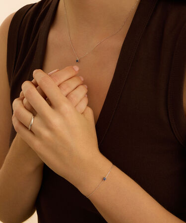 Bracciale Punto Luce Charlotte Oro Bianco Zaffiro