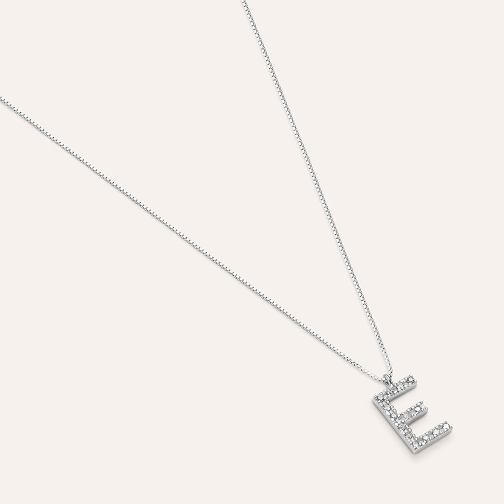 Collana Diamond Letters Oro Bianco Diamante - Collane Donna | Stroili