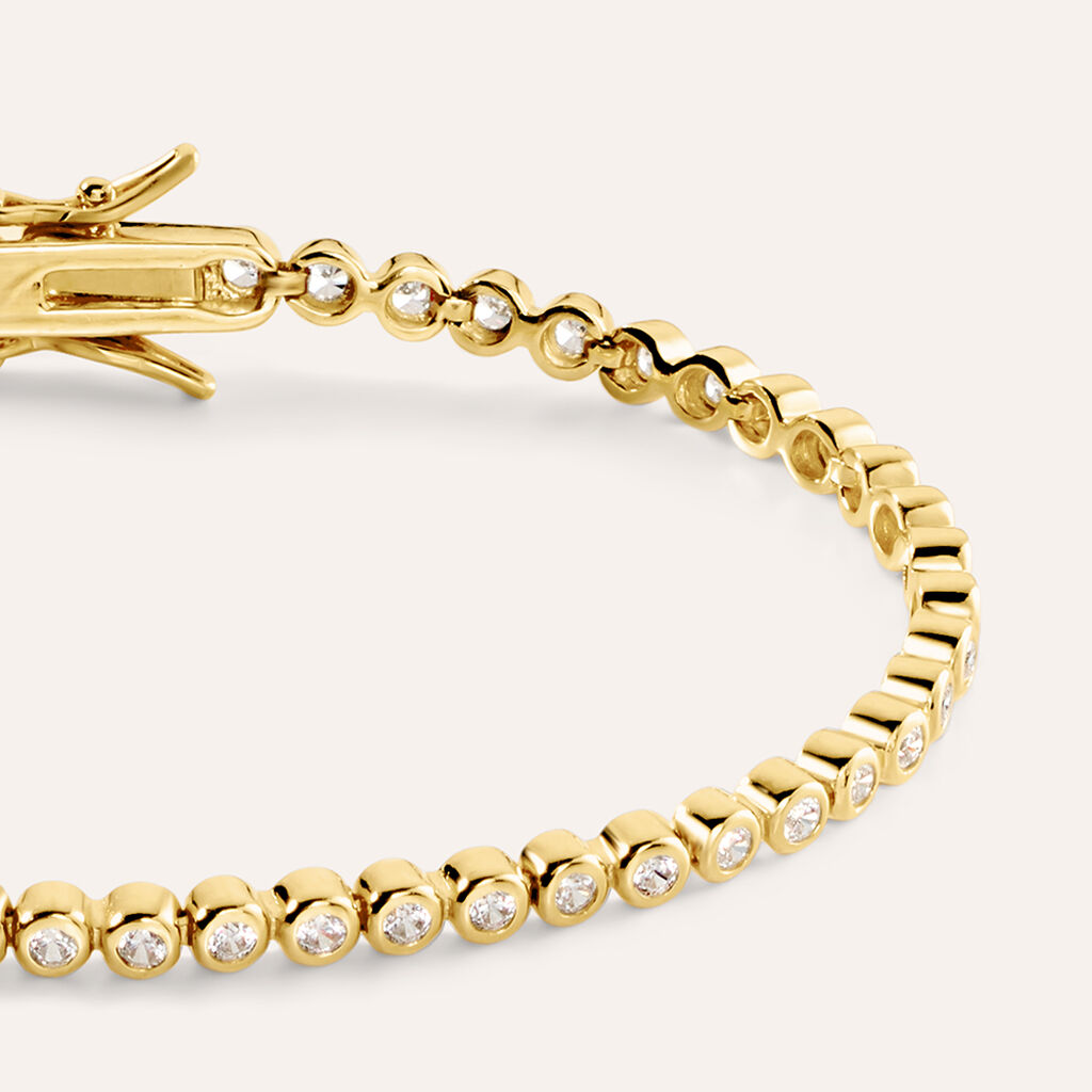 Bracciale Tennis Silver Glow Argento Dorato Cubic Zirconia