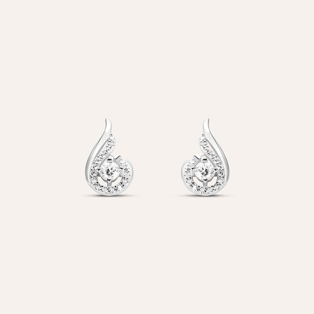 Orecchini Lobo Silver Elegance Argento Rodiato Cubic Zirconia - Orecchini a Lobo Donna | Stroili