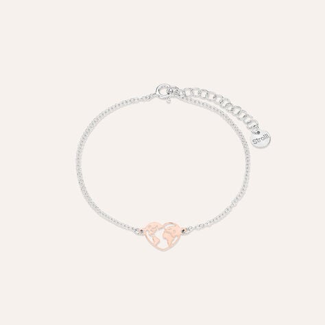 Bracciale Silver Collection Argento Bicolore Bianco / Rosa - Bracciali Love Donna | Stroili