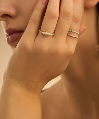 Anello Fascia Diamade Glam Oro Giallo Diamante Lab-Grown