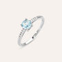 Anello Solitario Silver Rainbow Argento Rodiato Cubic Zirconia