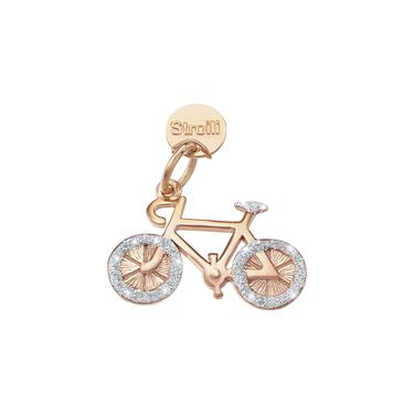 Charm in argento rosato e glitter