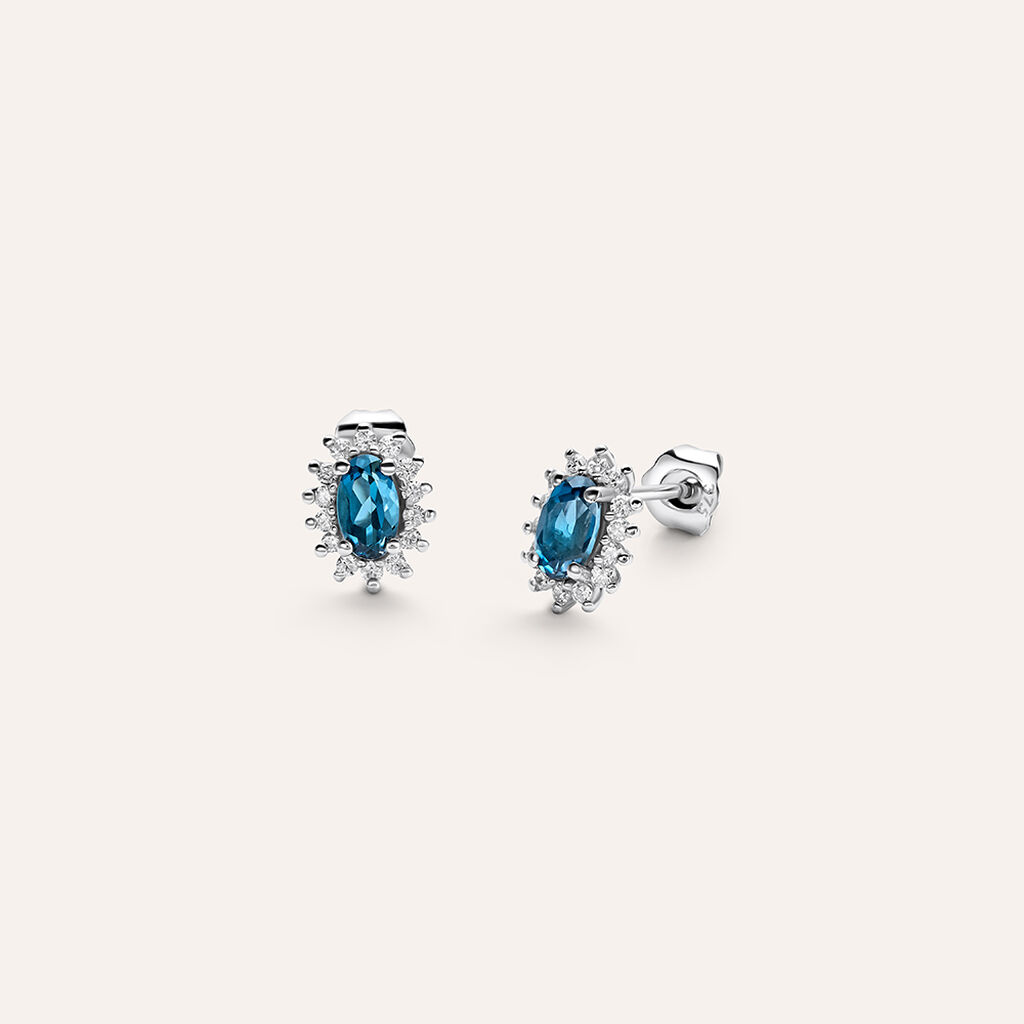 Orecchini Lobo Amélie Oro Bianco Topazio Cubic Zirconia - Orecchini a Lobo Donna | Stroili