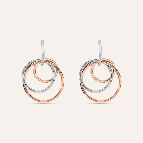 Orecchini Pendenti Lady Code Acciaio Bicolore Bianco / Rosa - Orecchini Pendenti Donna | Stroili
