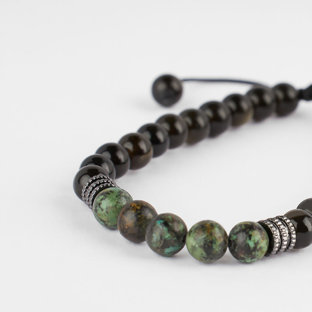 Bracciale Man Code Ottone Nero Turchese Ossidiana - Bracciali Uomo | Stroili