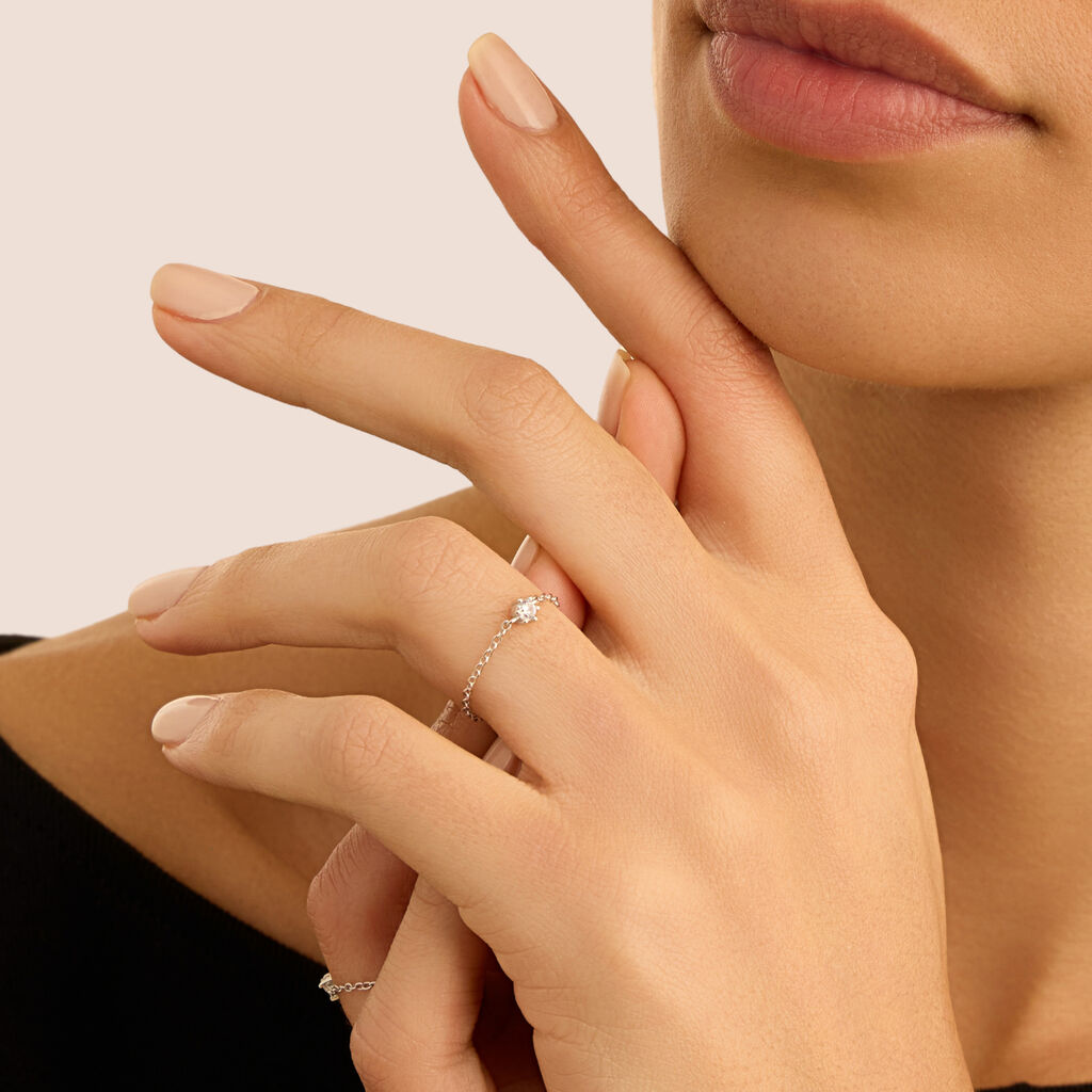 Anello Solitario Silver Elegance Argento Rodiato Cubic Zirconia