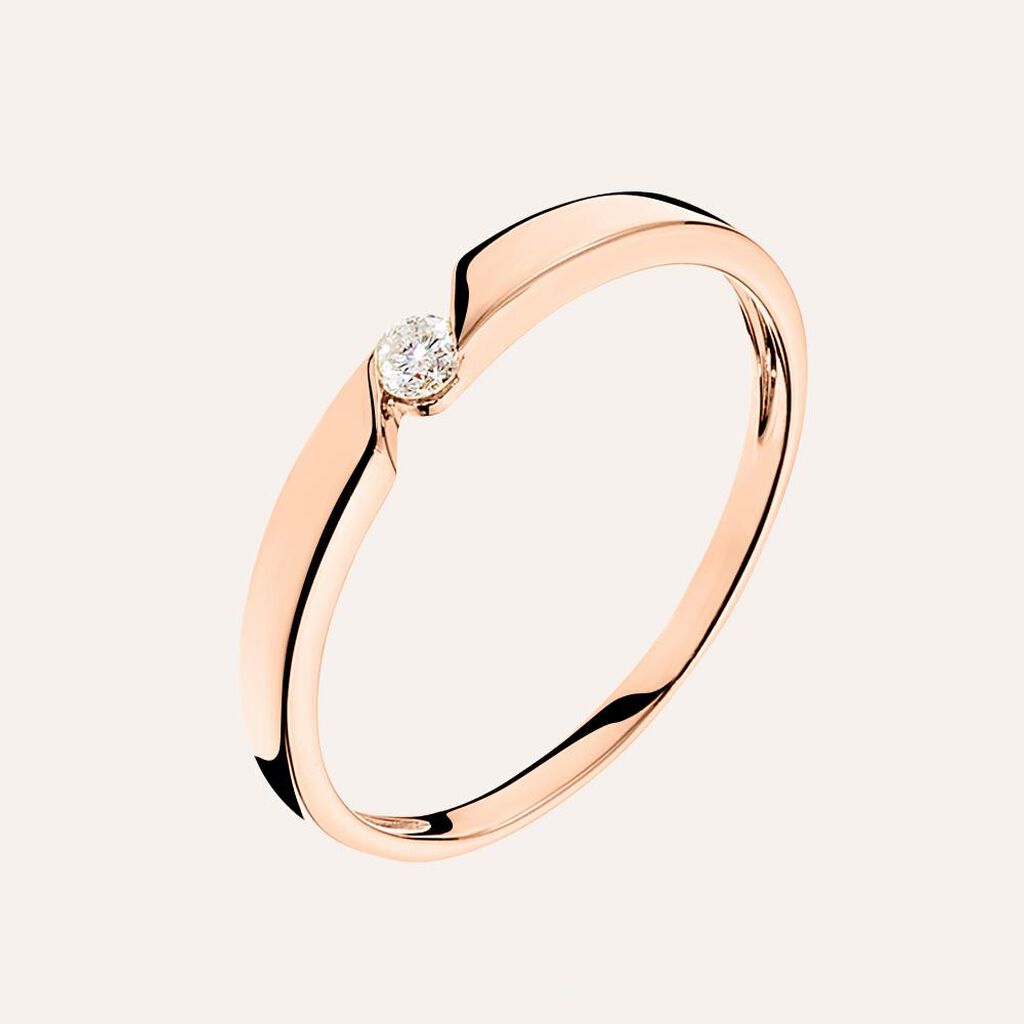 Anello Solitario Grace Oro Rosa Diamante