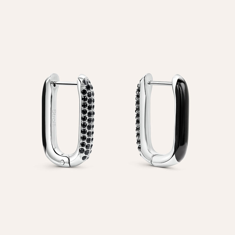 Orecchini A Cerchio Lady Sweet Acciaio Cristallo - Orecchini a Cerchio Donna | Stroili