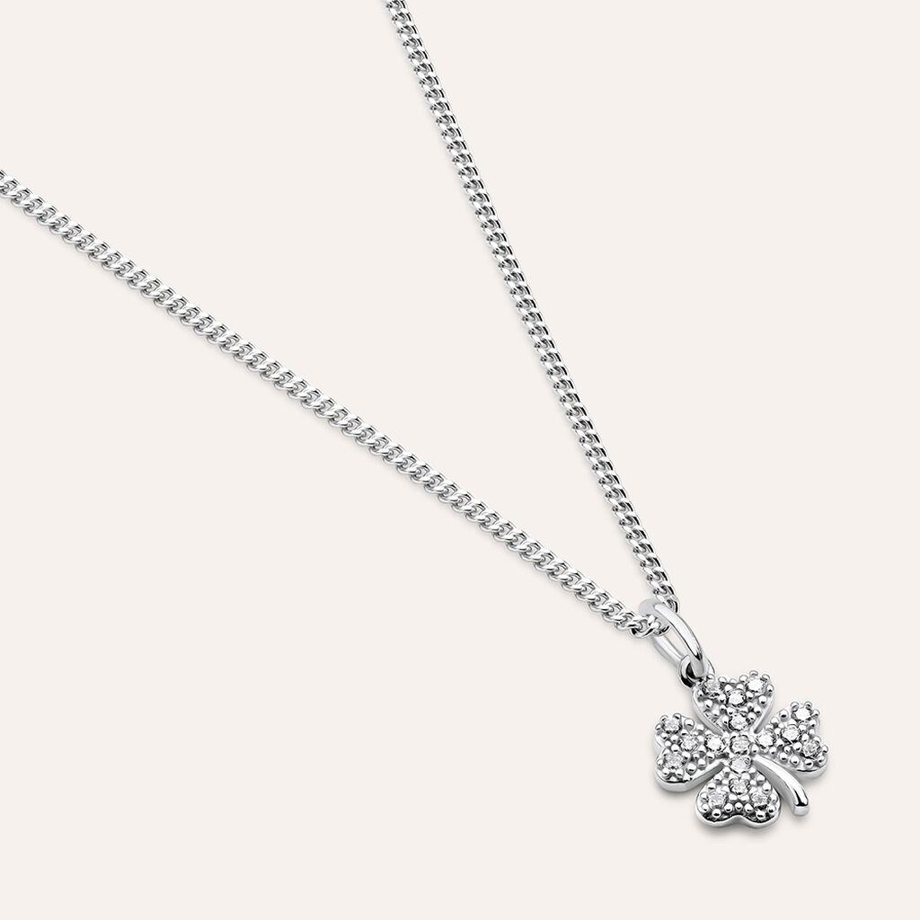 Pendente Poème Oro Bianco Cubic Zirconia - Ciondoli Donna | Stroili