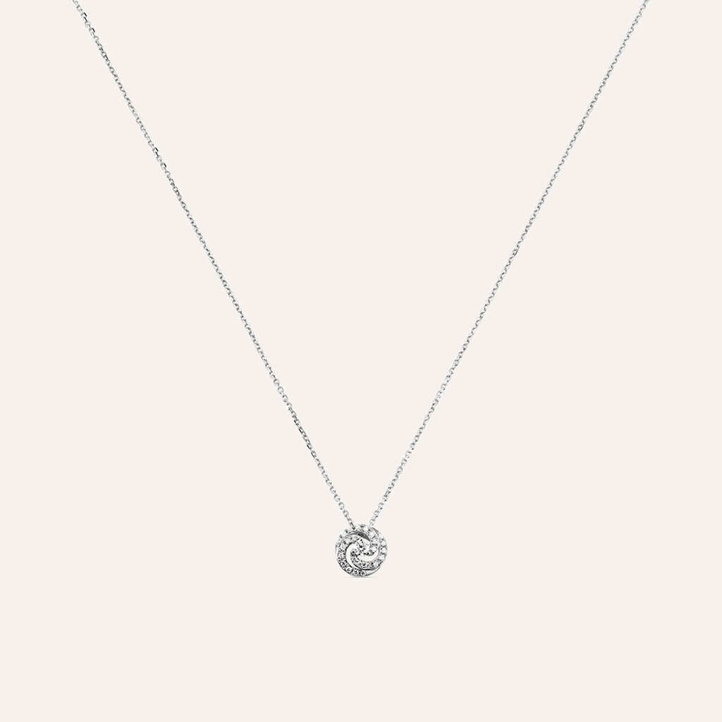 Collana in oro bianco e diamanti 0.14 ct