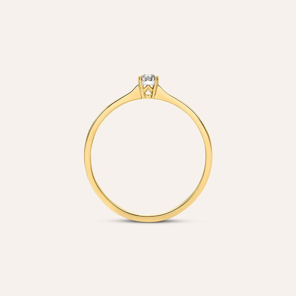 Anello Solitario Diamotion Oro Giallo Diamante - Anelli con Pietre Donna | Stroili