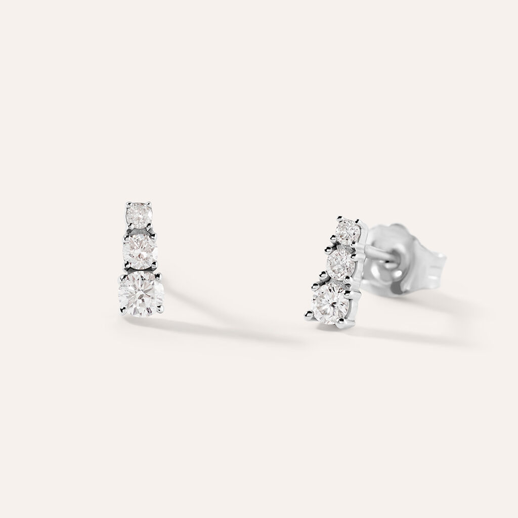 Orecchini Lobo Trilogy Grace Oro Bianco Diamante