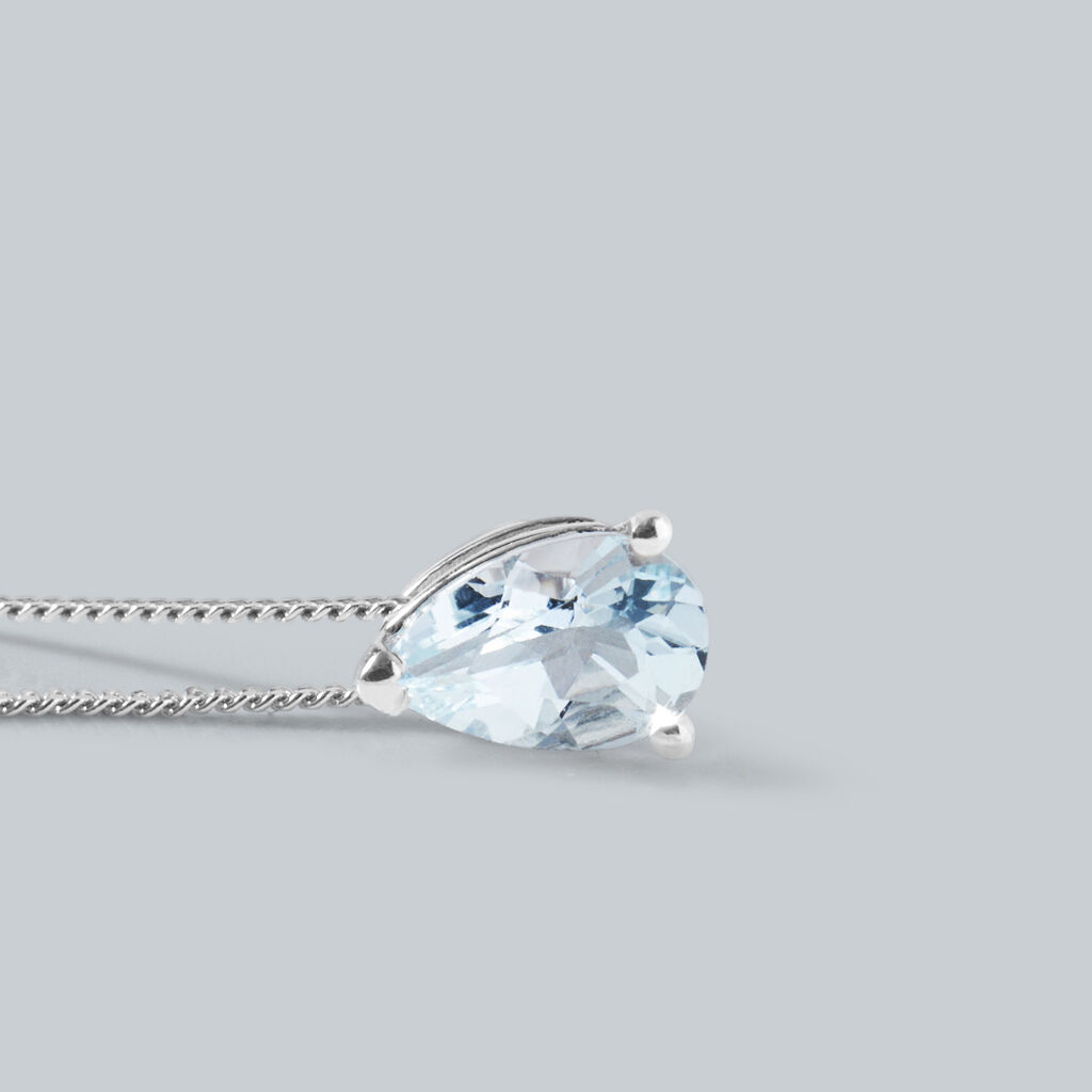 Collana Punto Luce Acquamarina Oro Bianco Acquamarina - Collane Punto Luce Donna | Stroili