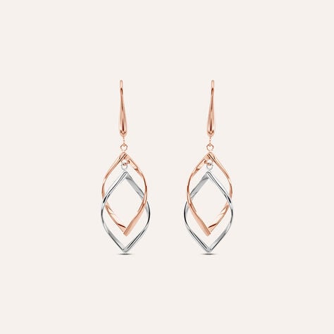 Orecchini Pendenti Sunrise Acciaio Bicolore Bianco / Rosa - Orecchini Pendenti Donna | Stroili
