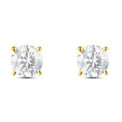Orecchini Lobo Punto Luce Claire Oro Giallo Cubic Zirconia - Orecchini a Lobo Donna | Stroili
