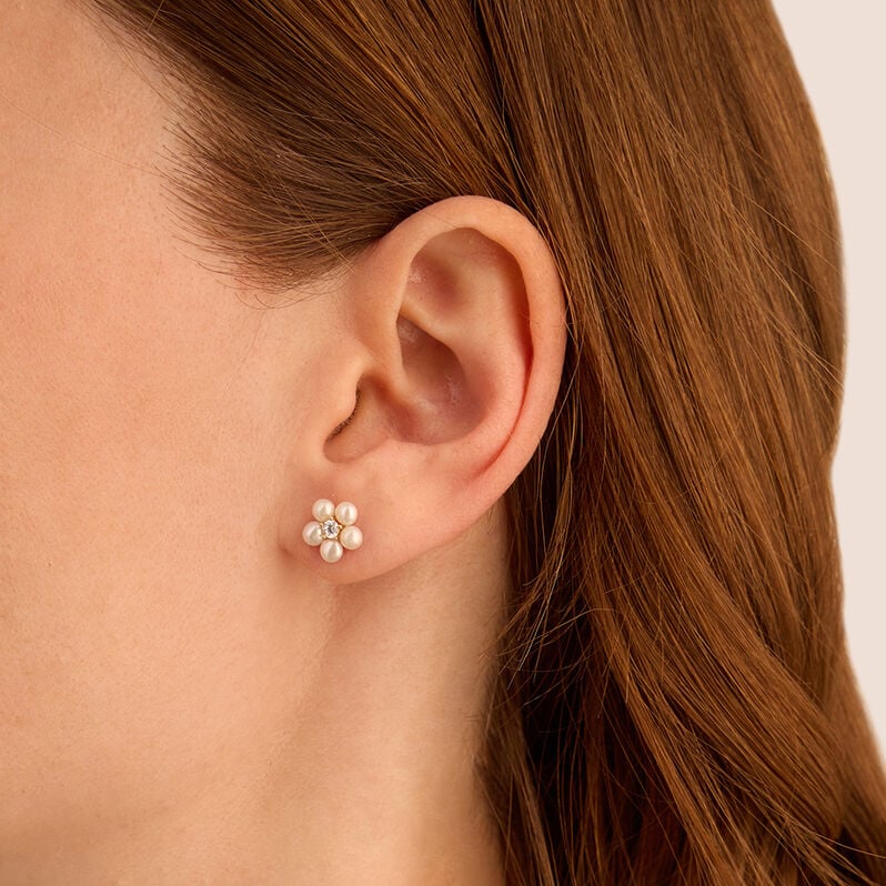 Orecchini Lobo Gabrielle Oro Giallo Perla D'Acqua Dolce Cubic Zirconia - Orecchini a Lobo Donna | Stroili