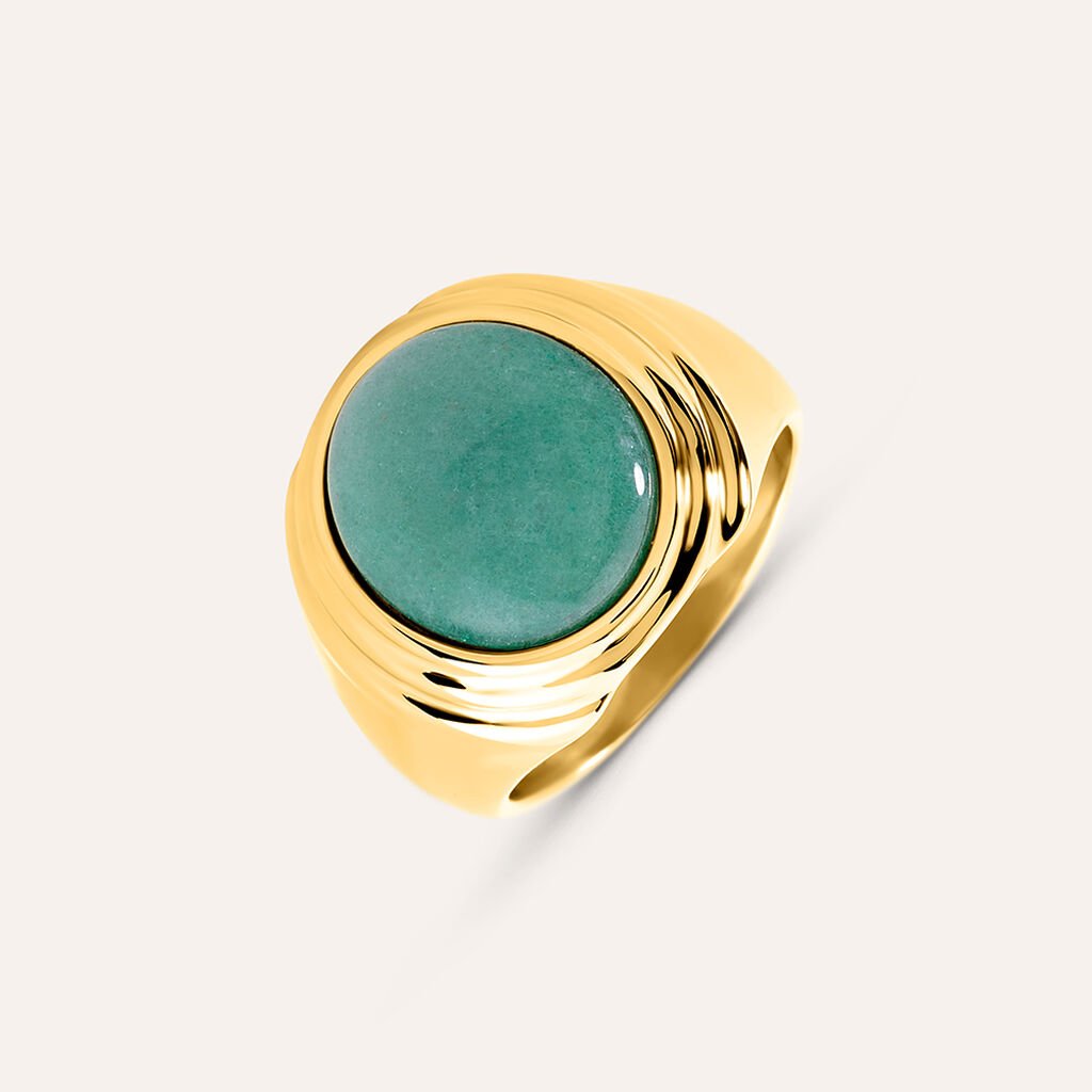 Anello Fascia Radiance Acciaio Dorato Avventurina