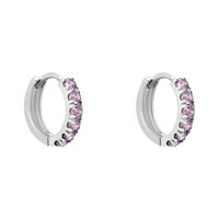 Orecchini A Cerchio Toujours Oro Bianco Cubic Zirconia