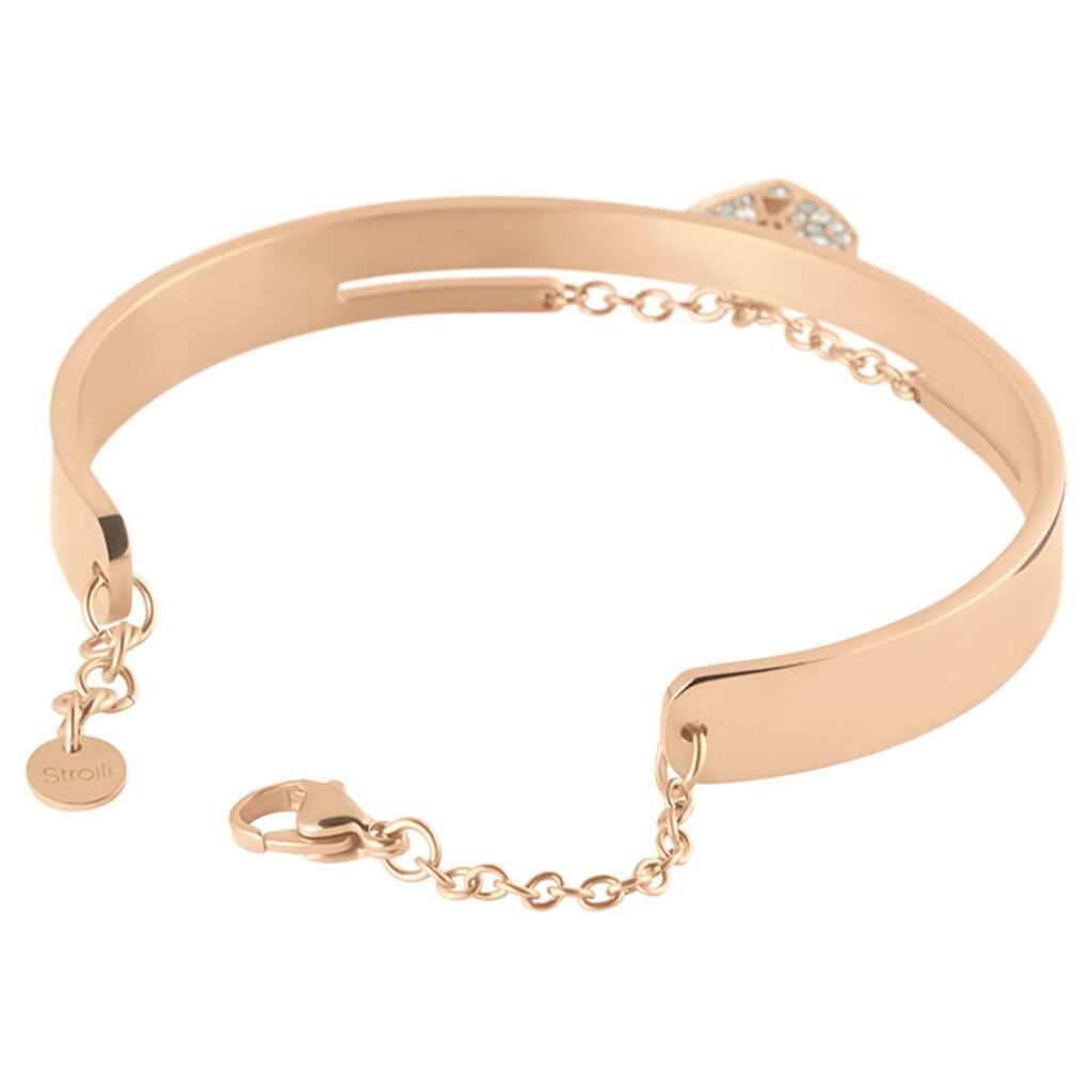 Bangle Lady Message Acciaio Rosa Cristallo - Bracciali Rigidi Donna | Stroili