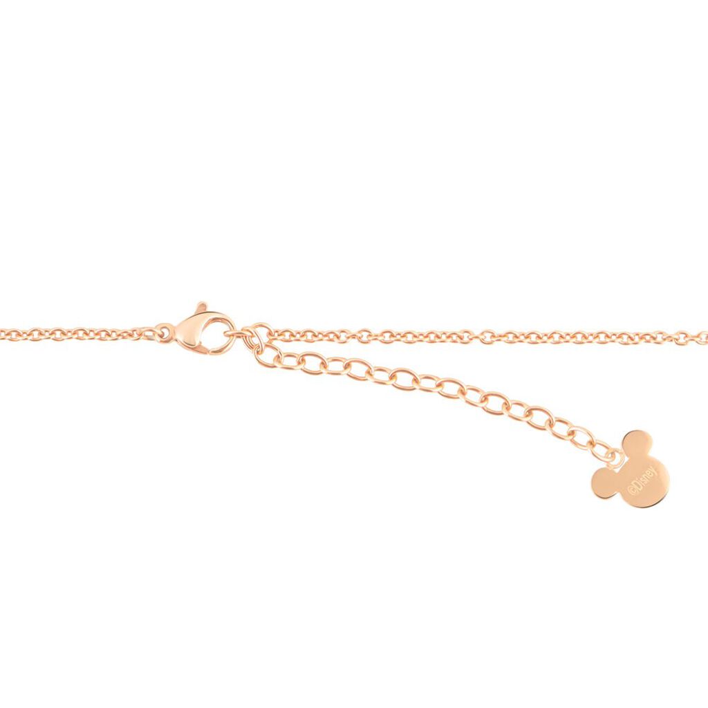 Collana Acciaio rosato Topolino Minnie e Cristalli