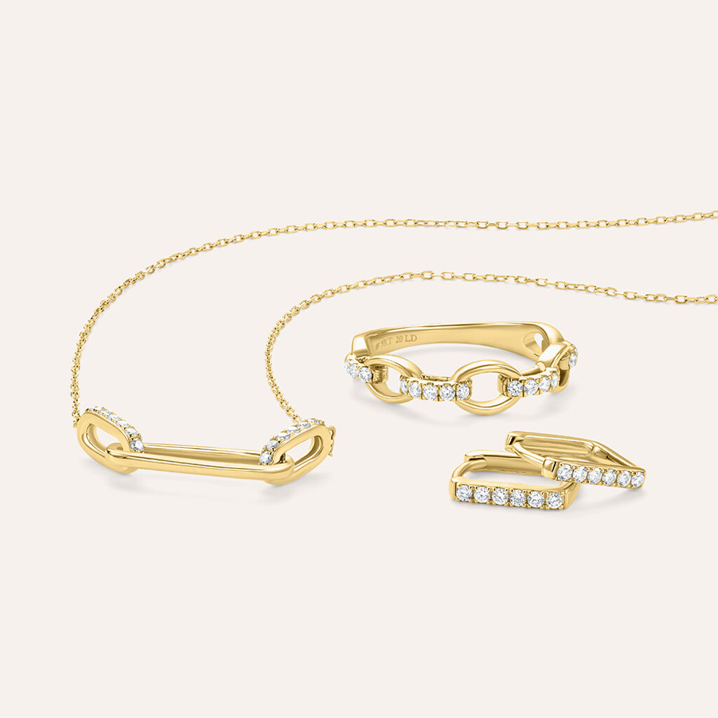 Orecchini A Cerchio Diamade Glam Oro Giallo Diamante Lab-Grown - Orecchini a Cerchio Donna | Stroili