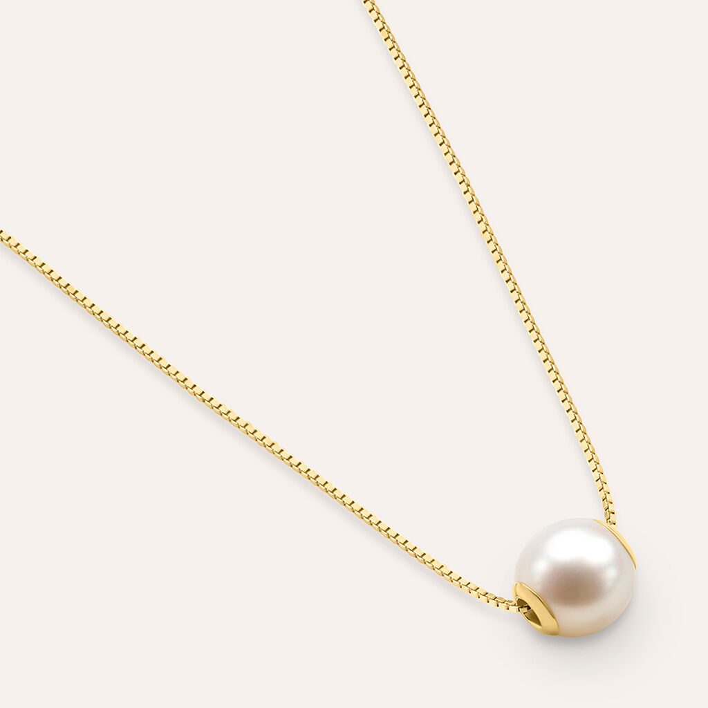 Collana Gabrielle Oro Giallo Perla D'Acqua Dolce