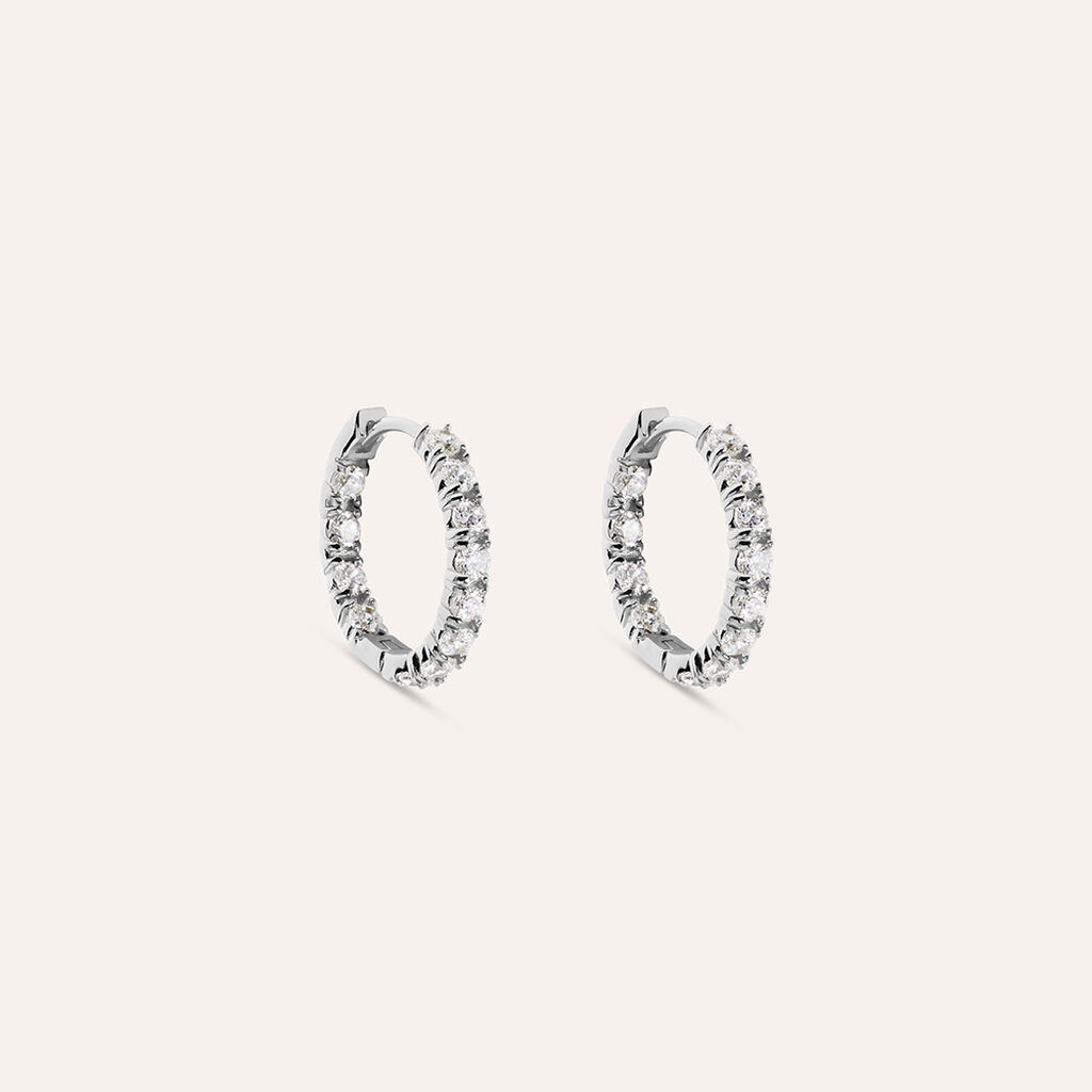 Orecchini A Cerchio Aura Acciaio Cubic Zirconia