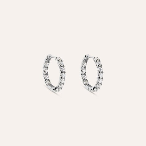 Orecchini A Cerchio Aura Acciaio Cubic Zirconia - Orecchini a Cerchio Donna | Stroili