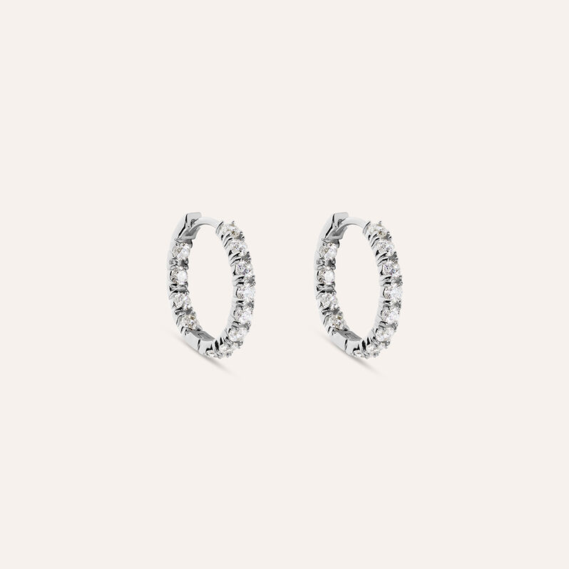 Orecchini A Cerchio Aura Acciaio Cubic Zirconia - Orecchini a Cerchio Donna | Stroili