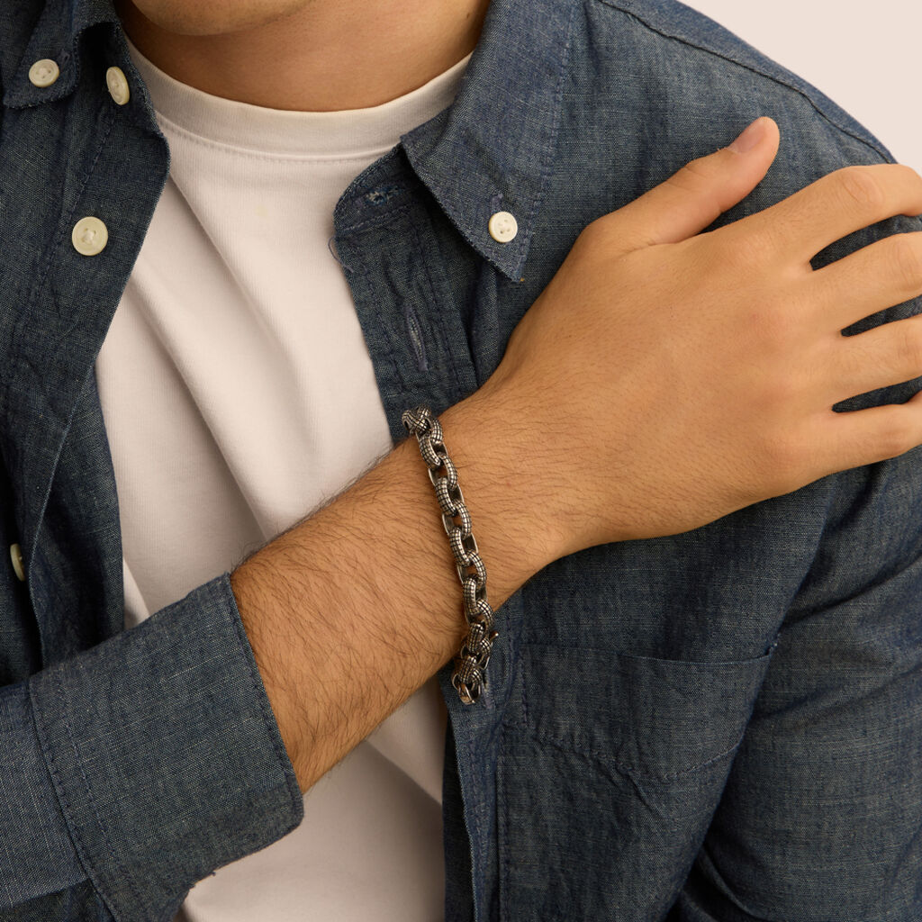 Bracciale Catena Man Code Acciaio Bicolore