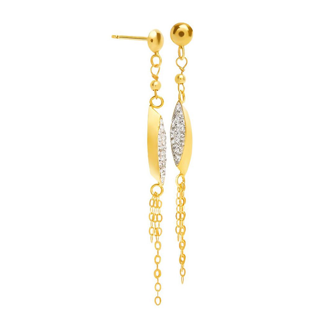 Orecchini Pendenti Christelle Oro Giallo Cristallo - Orecchini Pendenti Donna | Stroili